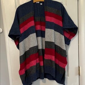 GAP Navy, Gray & Red Striped Open-Front Cardigan